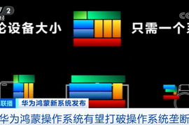 央视：鸿蒙系统上线，华为已捐赠最核心基础架构