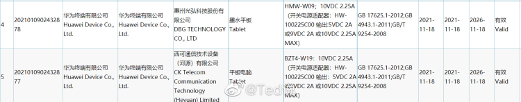 华为墨水屏平板“MatePad Paper”入网，支持 22.5W 快充